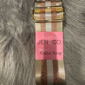 Jen & Co. Gold and Cream Guitar Strap